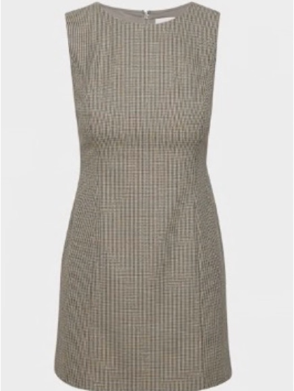 Wilfred Taupe Check Sleeveless Sheath Dress